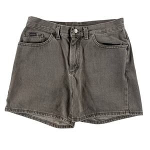 VTG 90s Denim Riders High Waisted Womens Shorts - Washed Black / Grey - Size 12